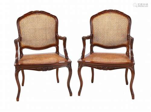 PAIR OF FAUTEUILS, LOUIS XV STYLE