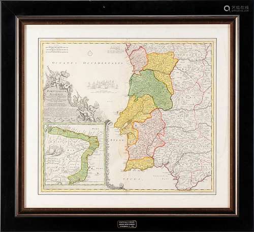 MAP OF PORTUGAL AND BRAZIL, 18TH CENTURY