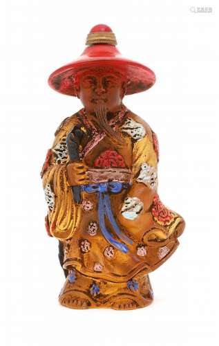 “CHINESE MAN WITH A HAT” SNUFF-BOTTLE