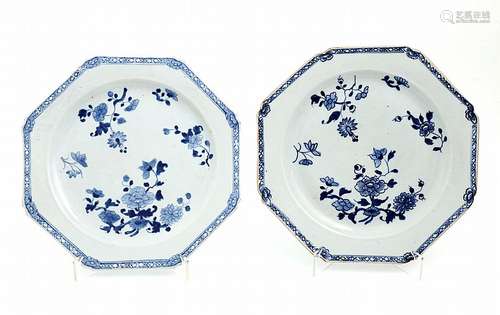 PAIR OF OCTAGONAL PLATES