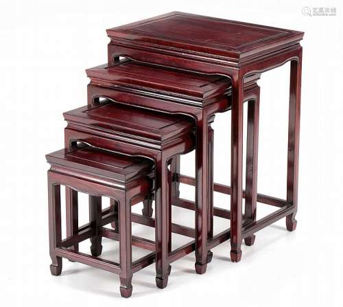 ORIENTAL NESTING TABLES, A SET OF FOUR
