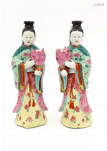 PAIR OF FIGURES — CANDLESTICKS