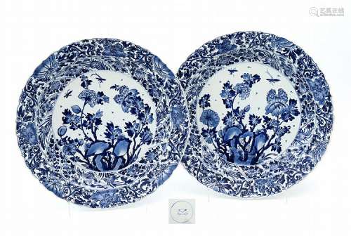 PAIR OF LARGE SCALLOPED PLATES
