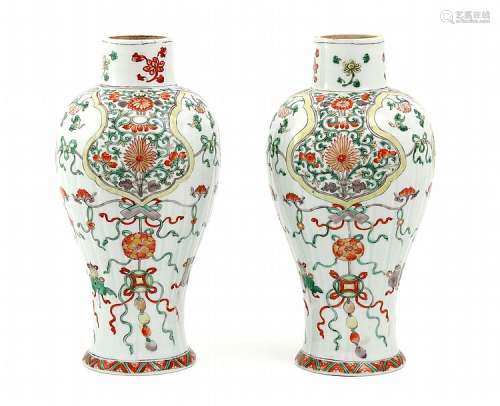 PAIR OF FLUTED VASES