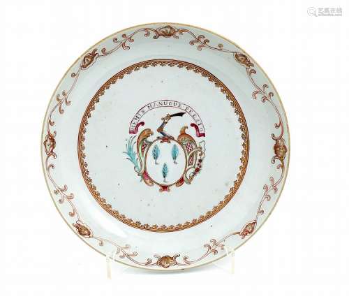 ROUND SAUCER WITH A COAT-OF-ARMS