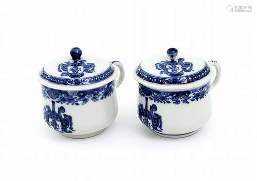 PAIR OF ARMORIAL CREAM JUGS