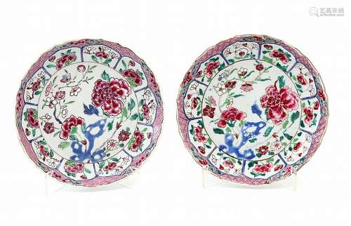 PAIR OF SCALLOPED PLATES