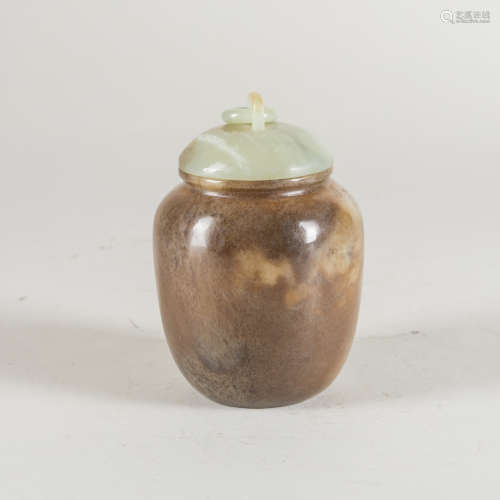Antique Celadon Jade Jar With Cover