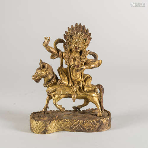 19th Antique Gilt Bronze Buddha Figure