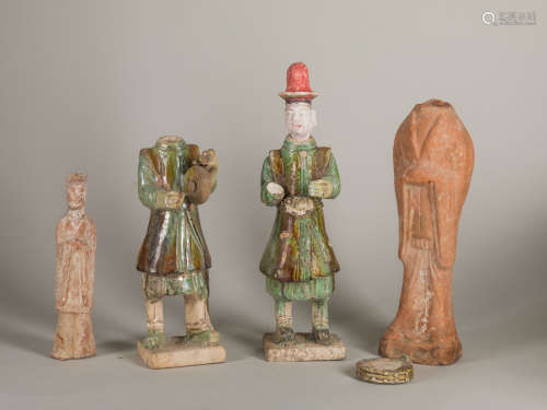 Group Chinese Antique Pottery Figures
