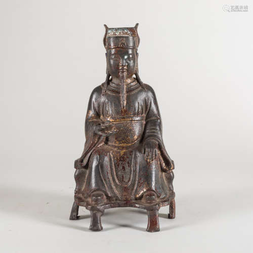 Chinese Antique Metal God Of Wealth