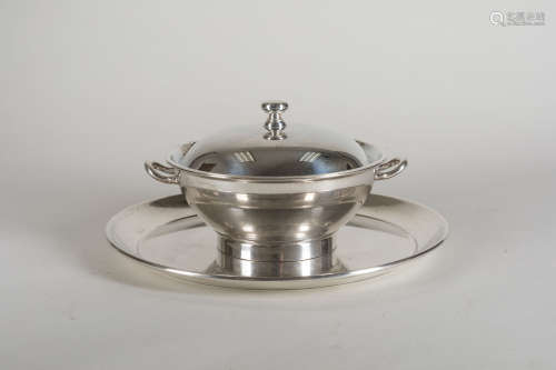Antique/Vintage Silver Plated Tray And Soup Pot