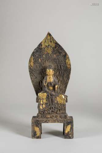 Tang Style Antique Gilt Bronze Buddha