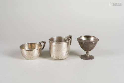 Group Of Three Pieces Sterling Cups
