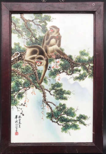 Chinese Famillle Rose Porcelain Plaque