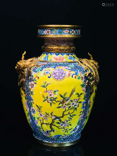 Chinese Bronze Gilt Enamel Vase