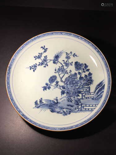 Qing Dynasty Blue And White Porcelain Charger