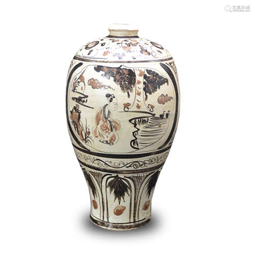 Chinese Ci Zhou Ware Floral Vase