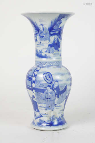 Kang Xi Blue and White Porcelain Vase