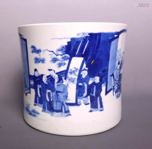 Chinese Blue And White Porcelain Brush Pot