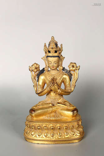 Chinese Gilt Bronze Buddha