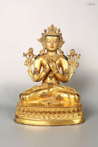 Chinese Gilt Bronze Buddha