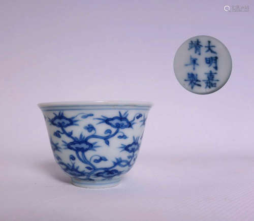Chinese Blue And White Porcelain Tea Cup