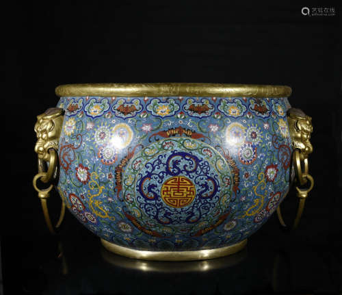 Chinese Bronze Gilt Enamel Jar