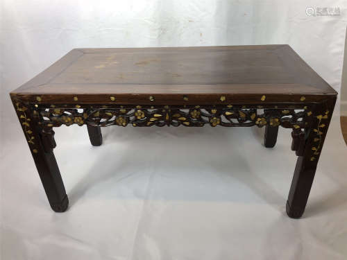 CHINESE MOTHER OF PEARL INLAID ROSEWOOD LOW TABLE