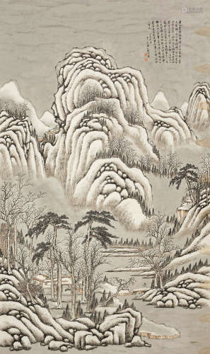 何维朴 丁巳（1917）年作 雪霁图 镜片 设色纸本