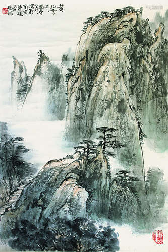 亚明 山水 纸本立轴