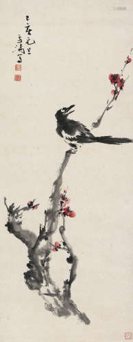 王雪涛（1903～1982） 己亥（1959）年作 红梅喜雀 立轴 设色纸本