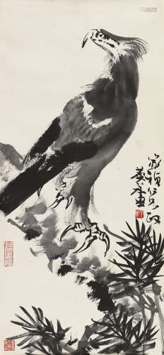 许麟庐（1916～2011） 英雄独立 镜片 水墨纸本