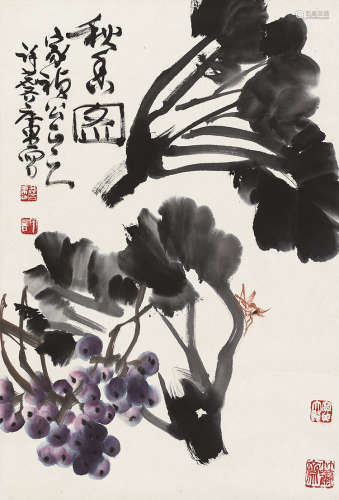 许麟庐（1916～2011） 秋香图 立轴 设色纸本