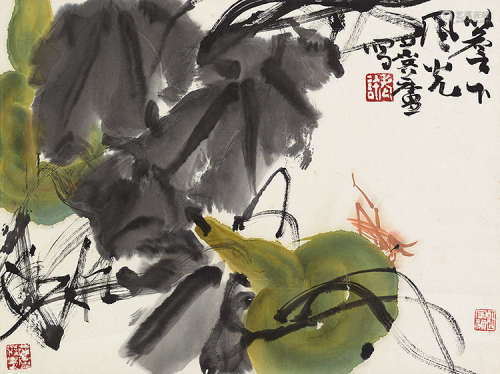 许麟庐（1916～2011） 秋声图 立轴 设色纸本