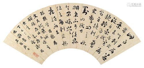 刘墉（古）（1719～1804） 丁巳（1797）年作 行书孙樵句 镜片 水墨纸本