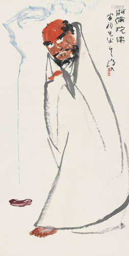 李琼久（1907～1990） 阿弥陀佛 立轴 设色纸本