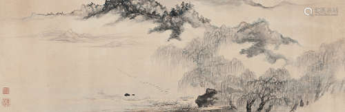 徐邦达（1911～2012） 春柳雁飞 镜片 设色纸本