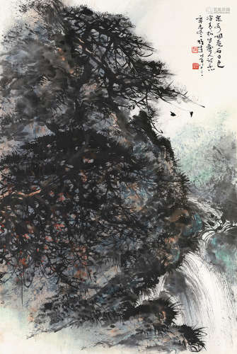 黎雄才（1910～2001） 辛未（1991）年作 唐人诗意图 镜片 设色纸本