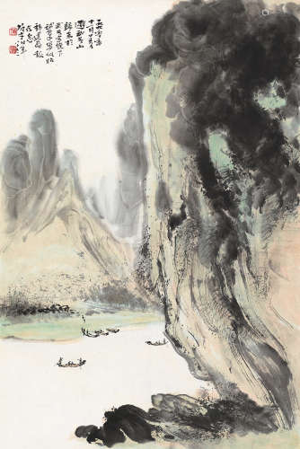 黎雄才（1910～2001） 1990年作 武夷胜景 立轴 设色纸本