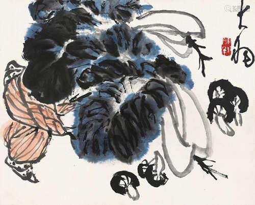陈大羽（1912～2001） 清白图 镜片 设色纸本