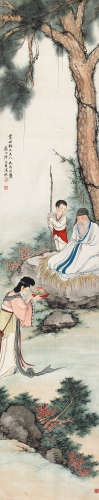 陈缘督（1902～1967） 献寿图 立轴 设色绢本