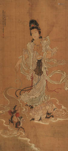 罗卓（1890～1954） 甲子（1924）年作 锡麐图 立轴 设色绢本