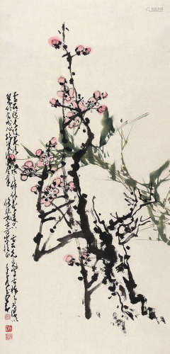 赵少昂（1905～1998）  白雪石（1915～2011） 心迹双清图 镜片 设色纸本