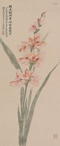 吴湖帆（1894～1968） 甲午（1954）年作 苍兰 镜片 设色纸本