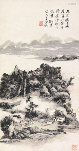 黄宾虹（1865～1955） 西泠雨后 立轴 设色纸本
