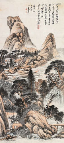 张大千（1899～1983） 戊子（1948）年作 仿石涛笔意 镜片 设色纸本