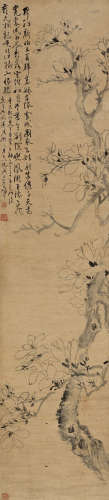 奚冈（1746～1803） 丁巳（1797）年作 玉兰 立轴 设色纸本