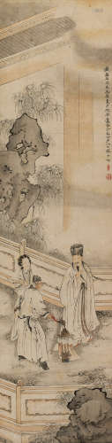 苏六朋（1791～1862） 丁巳（1857）年作 人物 立轴 设色纸本