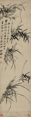 郑板桥（1693～1765） 兰竹 立轴 水墨纸本